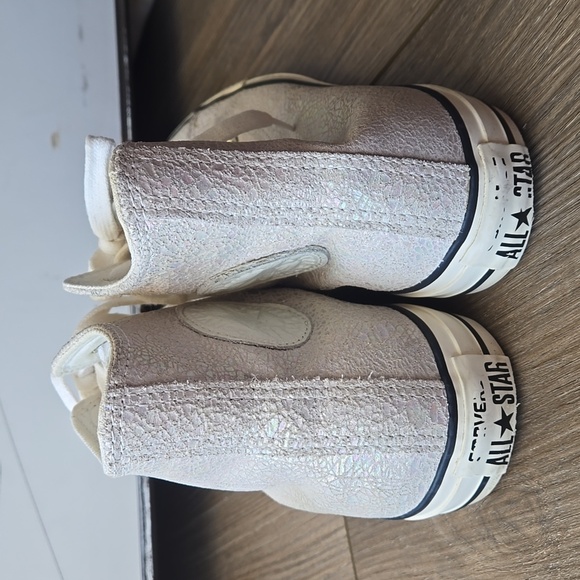 Converse Ivory Iridescent Animal Skin Print High Top Sneakers - Picture 5 of 11